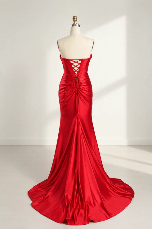 Adeline Strapless Satin Corset Mermaid Formal Dress