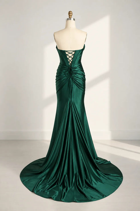 Adeline Strapless Satin Corset Mermaid Formal Dress
