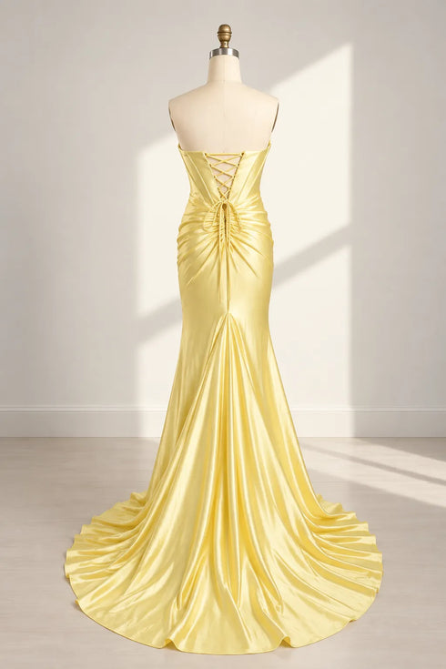 Adeline Strapless Satin Corset Mermaid Formal Dress