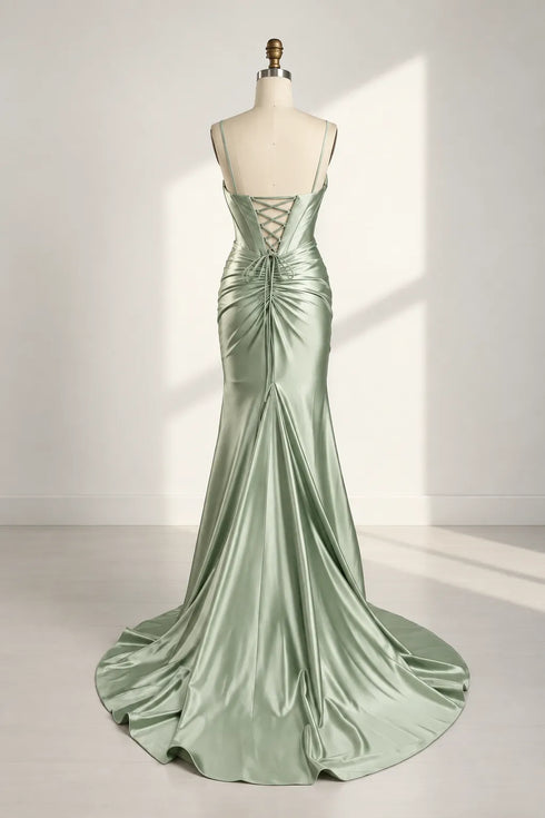 Adeline Strapless Satin Corset Mermaid Formal Dress