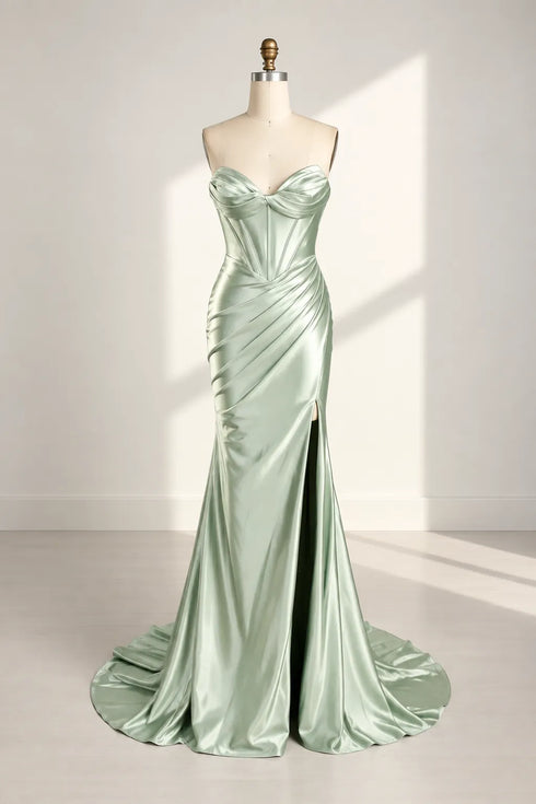 Adeline Strapless Satin Corset Mermaid Formal Dress