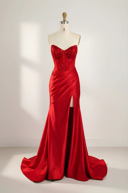 Anastasia Strapless Satin Corset Mermaid Formal Dress