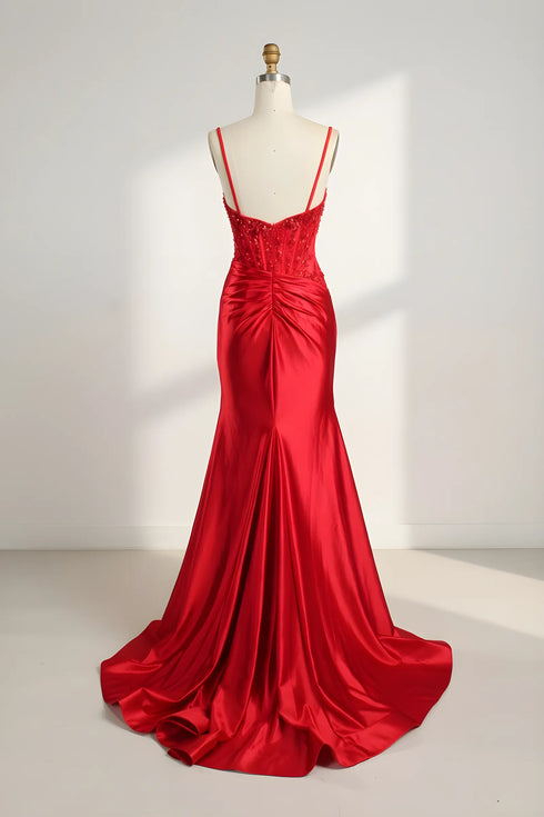 Anastasia Strapless Satin Corset Mermaid Formal Dress