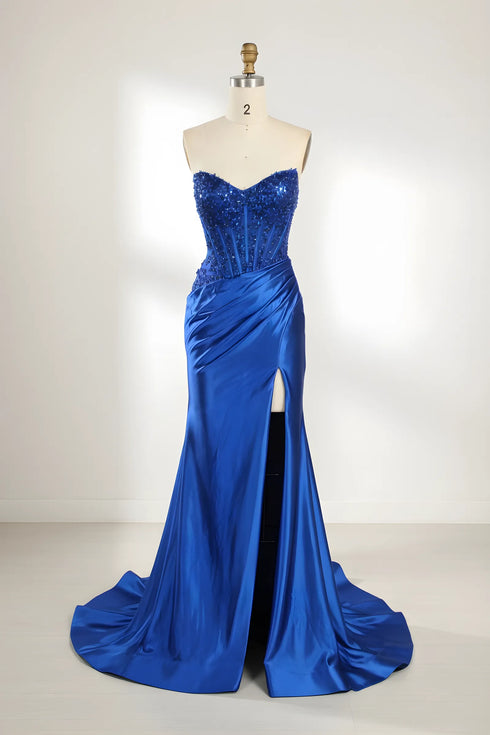 Anastasia Strapless Satin Corset Mermaid Formal Dress