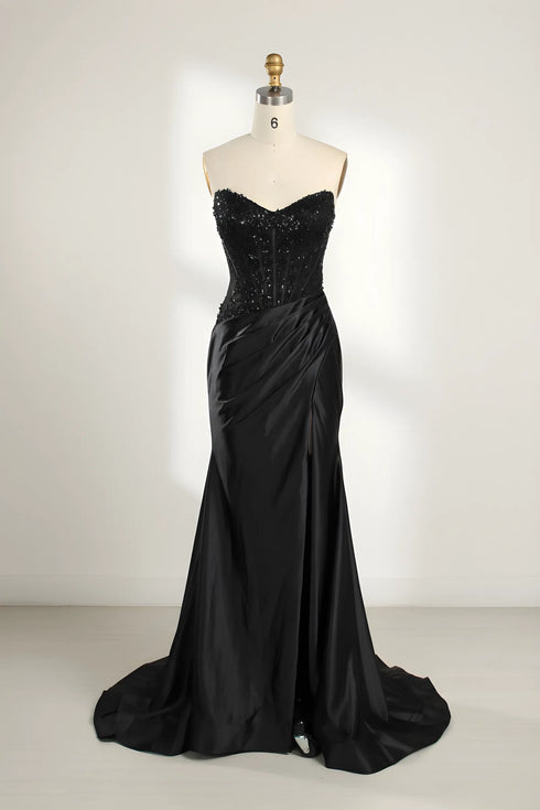 Anastasia Strapless Satin Corset Mermaid Formal Dress