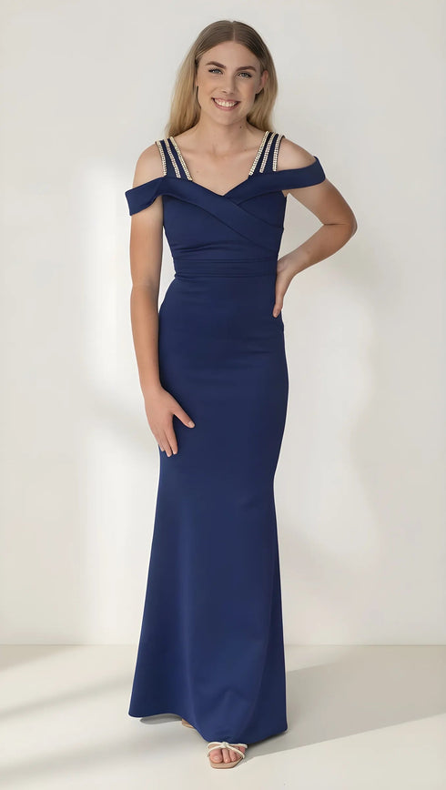 Aura Sweetheart Satin Fitted Formal Dress