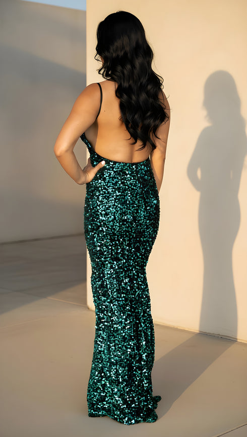 Cora Emerald Green Sequin Dress