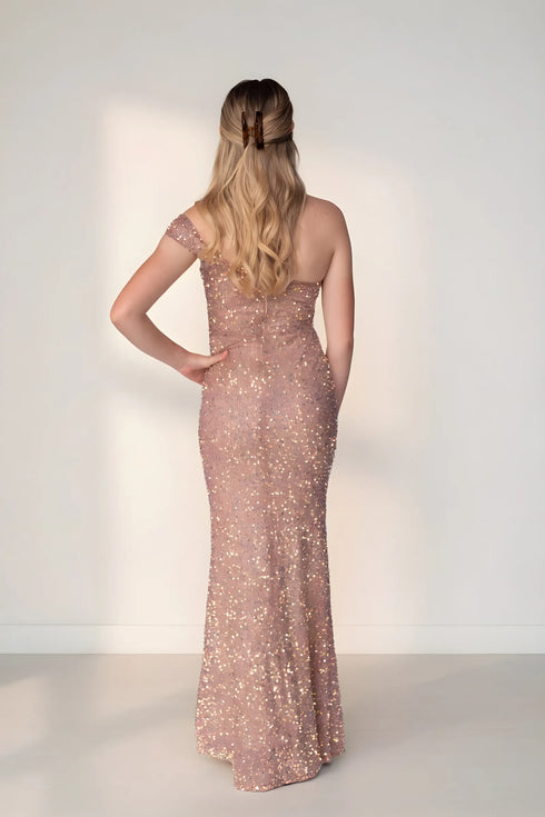 Emily One Shoulder Sequin Formal Dress