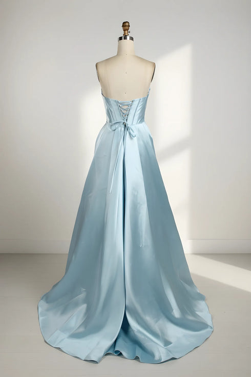Florence Strapless Satin Corset A-Line Formal Dress