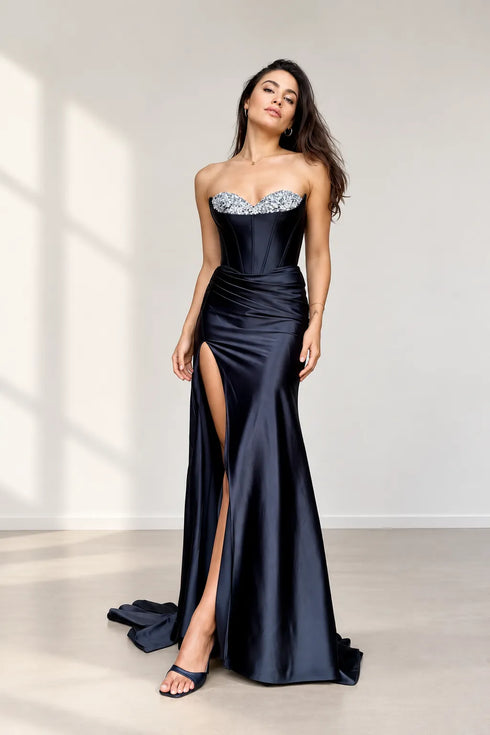 Isla Strapless Satin Corset Mermaid Formal Dress