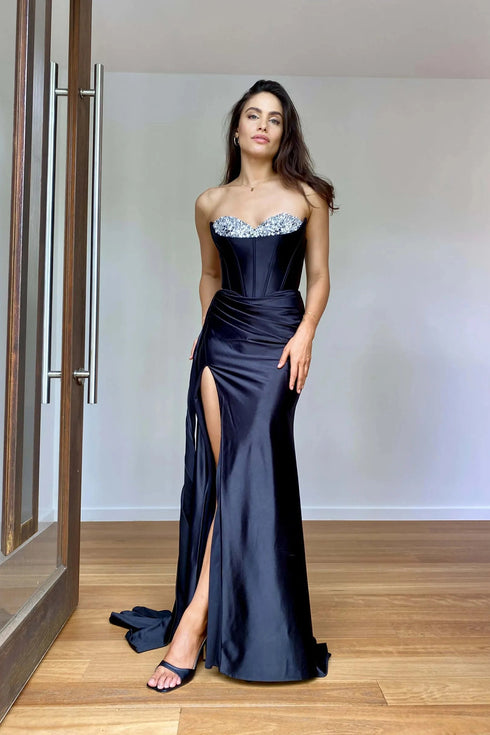 Isla Strapless Satin Corset Mermaid Formal Dress