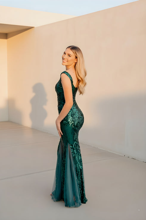 Jessica Emerald Green Sequin Dress