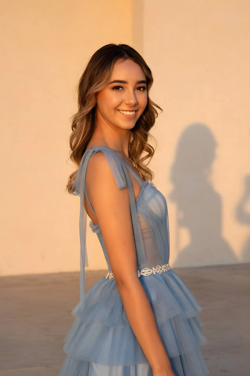Kira Ruffle Tulle A-Line Formal Dress