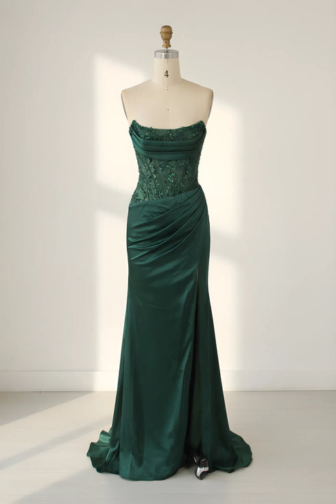 Lilliana Strapless Satin Corset Mermaid Formal Dress
