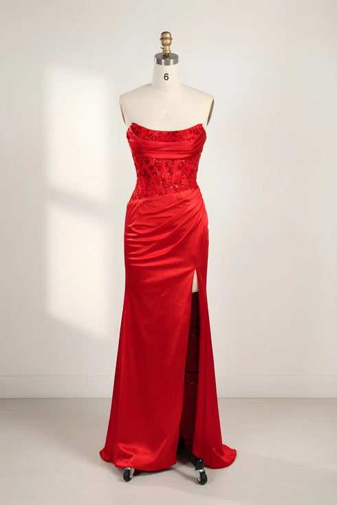 Lilliana Strapless Satin Corset Mermaid Formal Dress