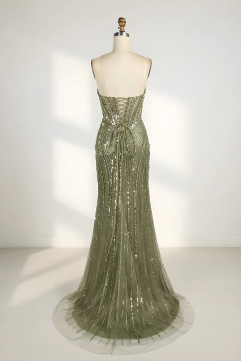 Luna Strapless Sequin Corset Mermaid Formal Dress
