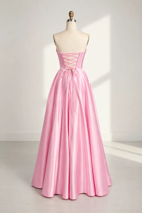 Margot Strapless Satin Corset A-Line Formal Dress