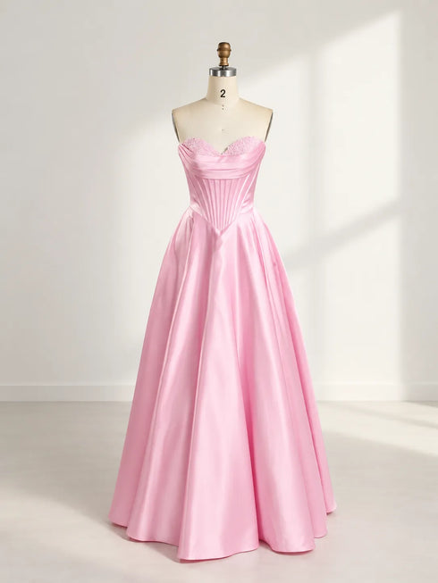 Margot Strapless Satin Corset A-Line Formal Dress