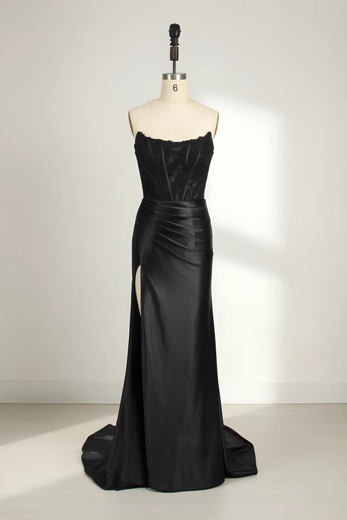 Mila Strapless Satin Corset Mermaid Formal Dress