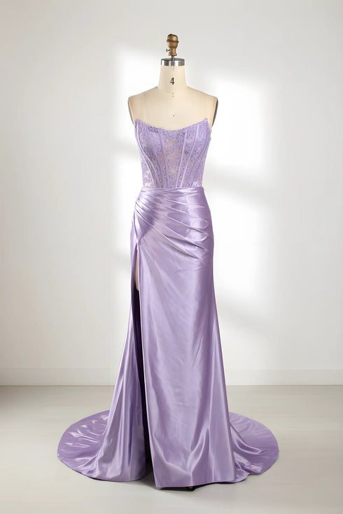 Mila Strapless Satin Corset Mermaid Formal Dress
