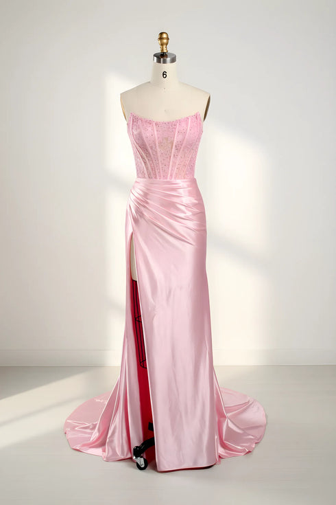 Mila Strapless Satin Corset Mermaid Formal Dress