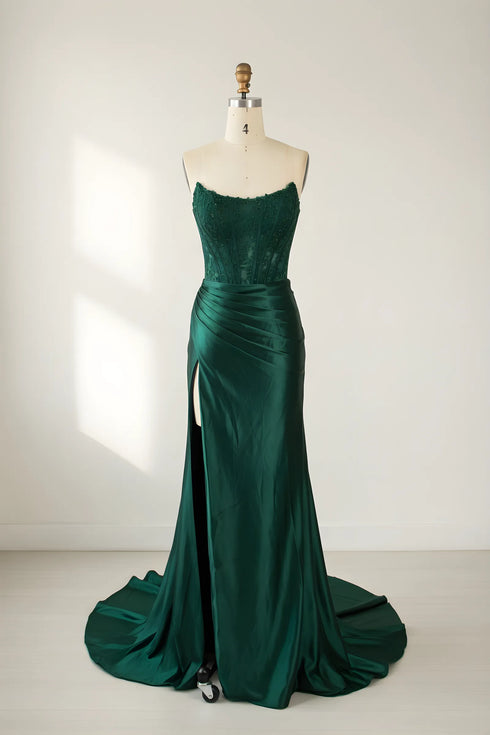 Mila Strapless Satin Corset Mermaid Formal Dress