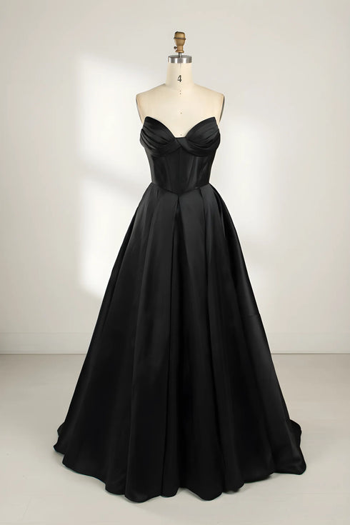 Sienna Strapless Corset Satin A-Line Formal Dress