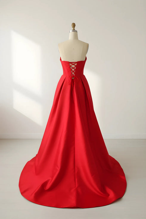 Sienna Strapless Corset Satin A-Line Formal Dress