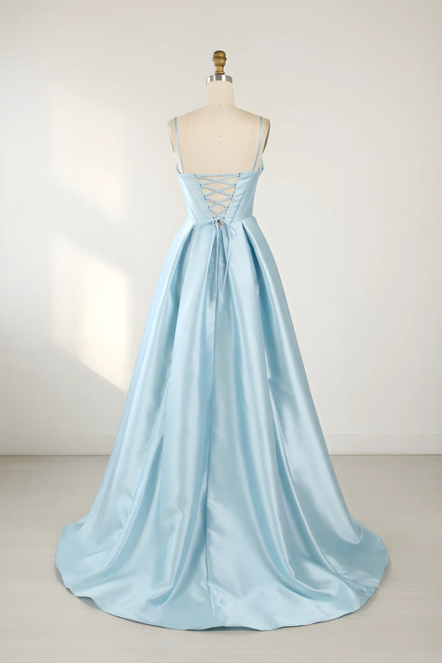 Sienna Strapless Corset Satin A-Line Formal Dress