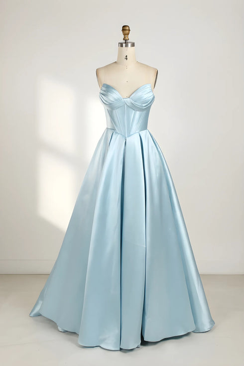 Sienna Strapless Corset Satin A-Line Formal Dress