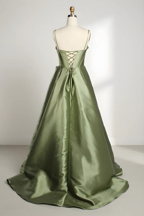 Sienna Strapless Corset Satin A-Line Formal Dress