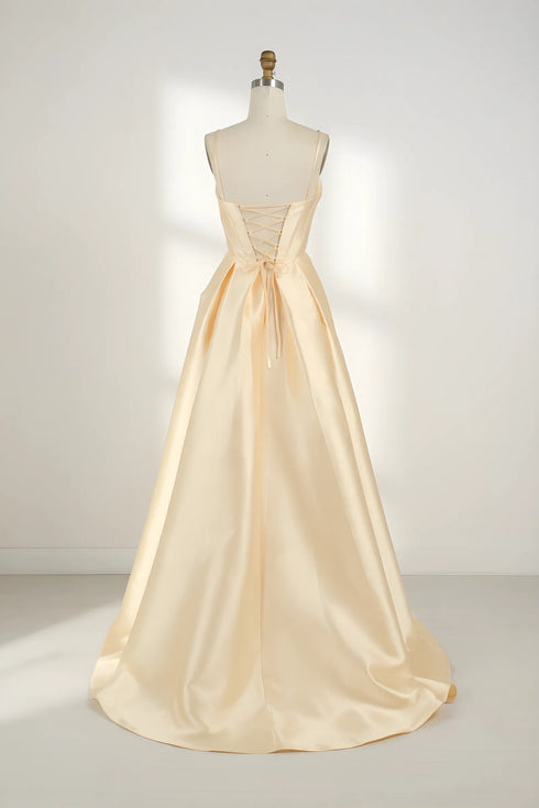 Sienna Strapless Corset Satin A-Line Formal Dress