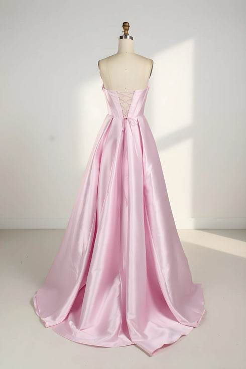 Sienna Strapless Corset Satin A-Line Formal Dress
