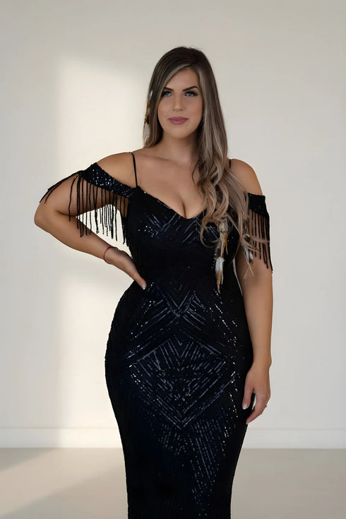 Sophia Off Shoulder Sequin Mermaid Formal Dress
