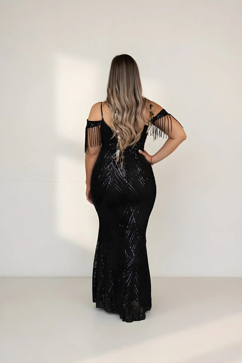 Sophia Off Shoulder Sequin Mermaid Formal Dress