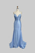 Trinity Sky Blue Rhinestone Long Formal Dress