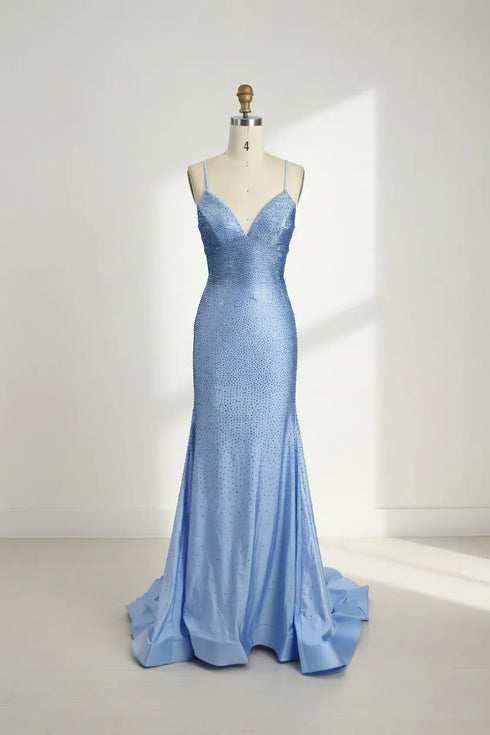 Trinity V Neck Diamanté Mermaid Formal Dress