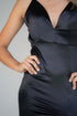 Zia Black Satin Dress