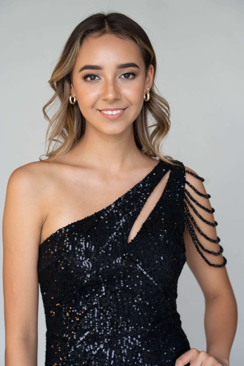 Paris Black Sequin Dress