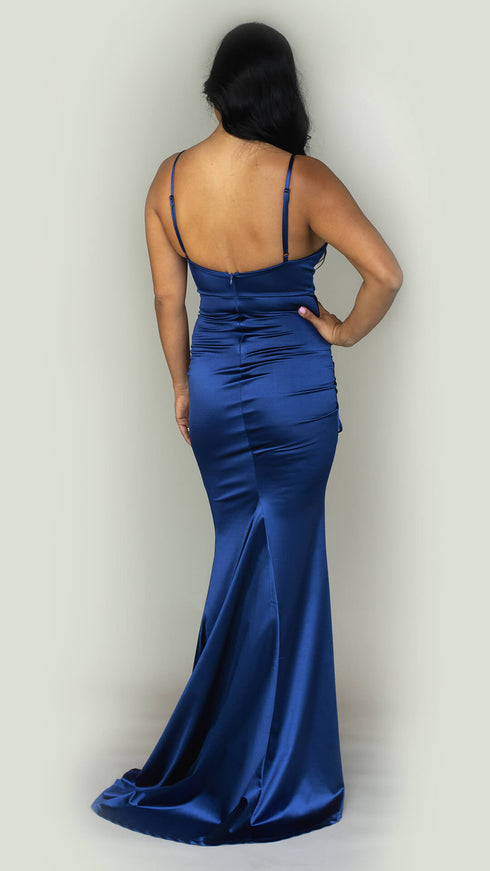 Camille Blue Satin Dress