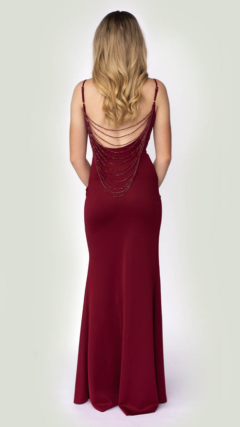 Ella Red Satin Dress