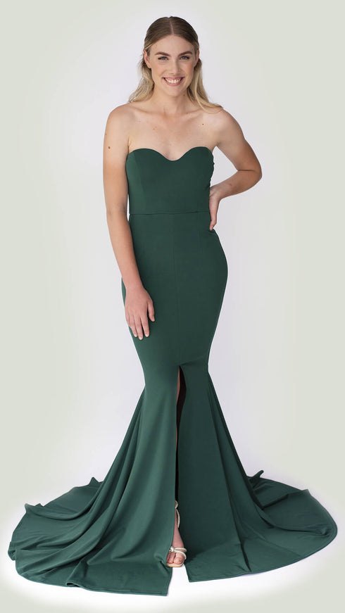 Elysa Green Strapless Mermaid Dress