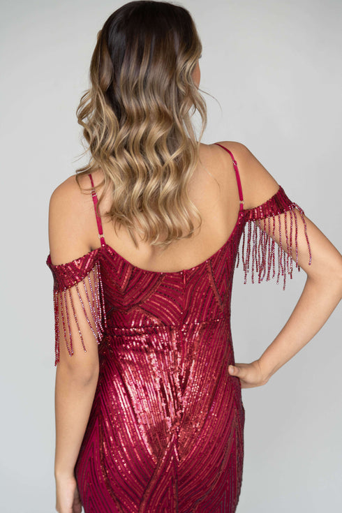 Sophia Off Shoulder Sequin Mermaid Formal Dress