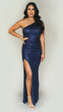 Sabine Navy Blue Sequin Dress