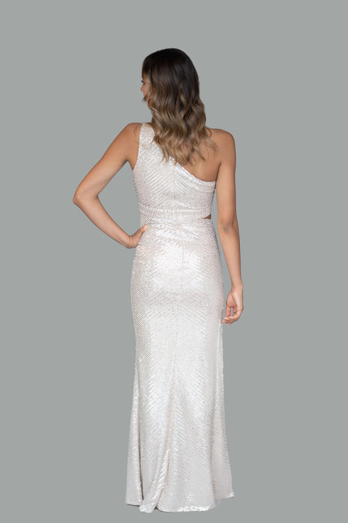 Sabine One Shoulder Sequin Cut Out Mermaid Formal Dress