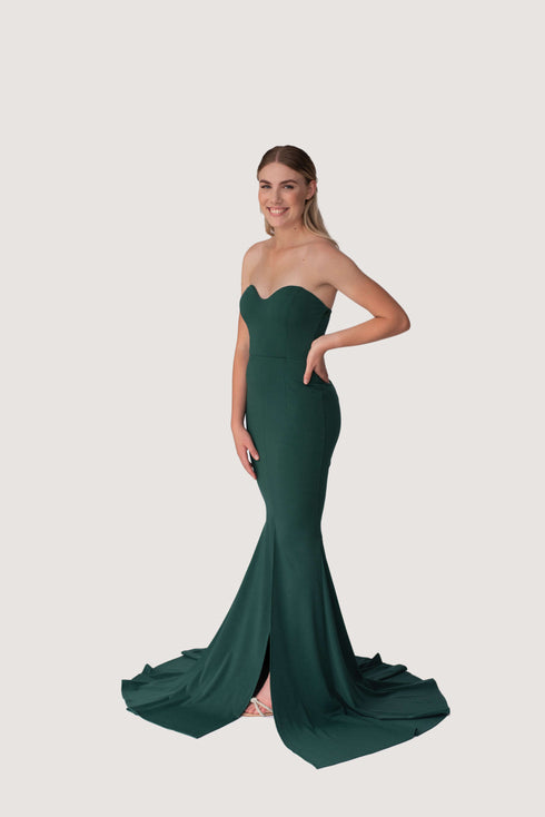 Elysa Green Strapless Mermaid Dress