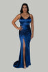 Camille Blue Satin Dress