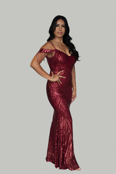 Sophia Red Sequin Dress