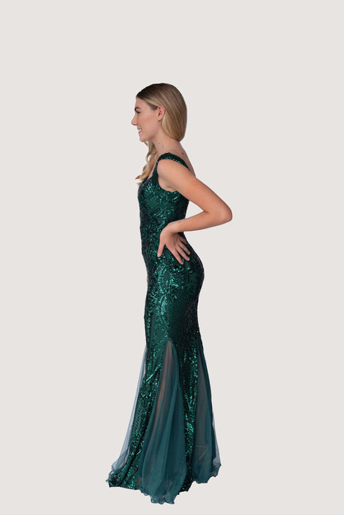 Jessica Emerald Green Sequin Dress