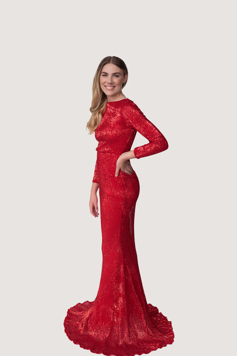 Olivia Red Sequin Dress